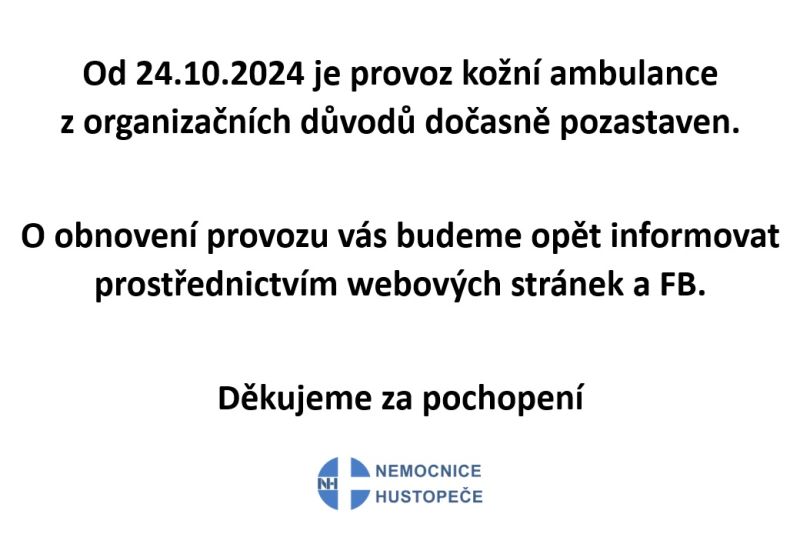 KOŽNÍ AMBULANCE - INFORMACE